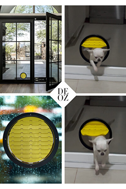 DEOZ3D باب أكورديون متوافق مع أبواب PVC والزجاج - باب دخول للحيوانات الأليفة