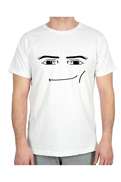 shi dumanlar giyim تي شيرت للجنسين من روبلوكس فيس مطبوع قصة فضفاضة تي شيرت تي...