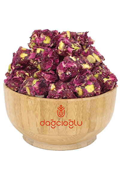 Dağcıoğlu حلوى اللوكم مع الفستق المحمص المزدوج وأوراق الورد 250 جرام