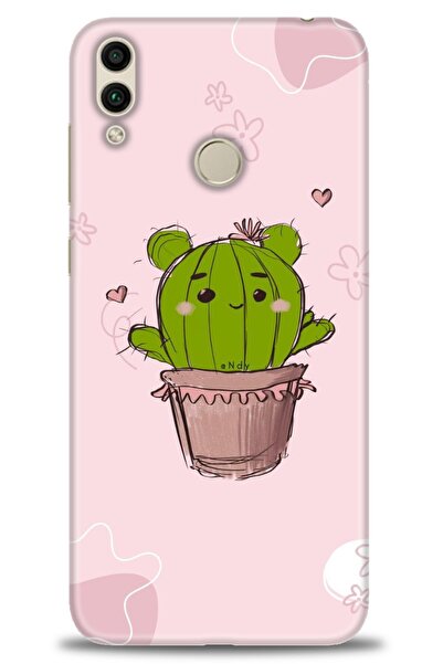 Rulet Aksesuar غطاء متوافق مع هاتف هواوي هونر 8C HD مطبوع - غطاء سيليكون بتصم...