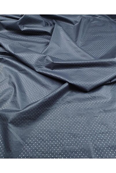 Kumaş Parça Navy Blue and Grey Interlaced Color Floss Cotton Voile Width: 140 cm