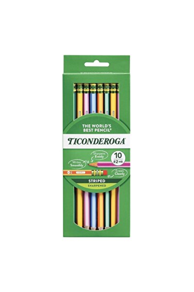 Dixon Ticonderoga The World's Best Pencil Striped Soft New 10-Pack Pencil