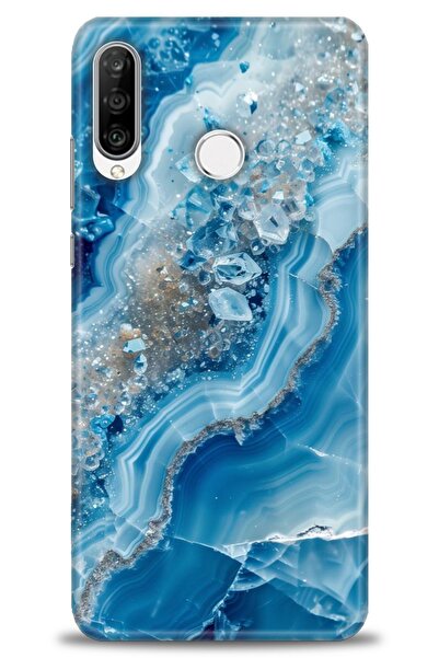 Rulet Aksesuar حافظة متوافقة مع هاتف هواوي P30 لايت HD مطبوع + واقي شاشة سيرا...