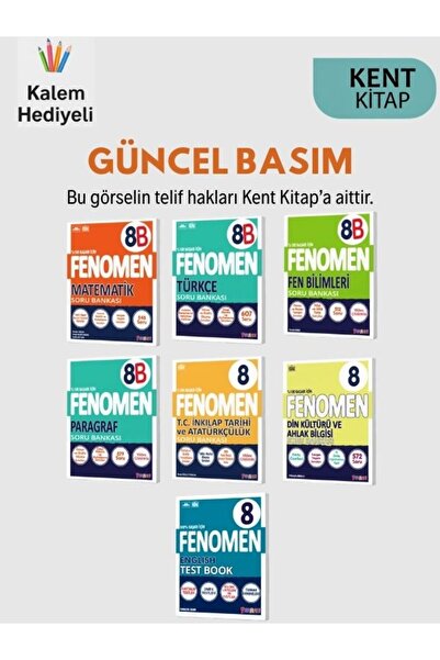 Fenomen Yayıncılık Fenomen 8. Sınıf 7’li Soru Bankası Seti Matematik Türkçe F...