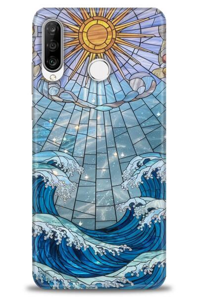 Rulet Aksesuar غطاء متوافق مع هاتف هواوي P30 لايت HD مطبوع - غطاء سيليكون مصم...