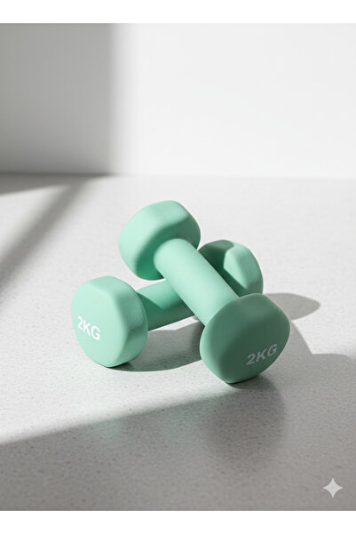 HEPİTOP Vinly Neoprene Kaplamalı Döküm Demir Dambıl Estetik Soft Pilates Fitn...