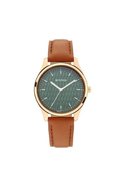 Titan Workwear Women's Watch 2639WL01 – Green Dial, Tan Leather Strap, Quartz...