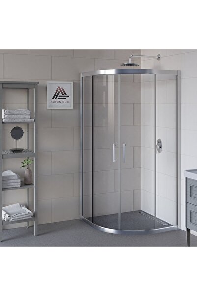 Kupon Duş Vesta D300 Oval Duşakabin Parlak Profil Şeffaf Cam H: 190 cm