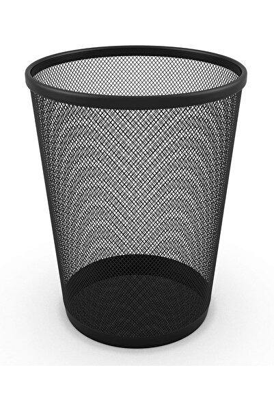 4as 4A.S Pack of 2 Lightweight and Durable Round Wire Waste Baskets - Black