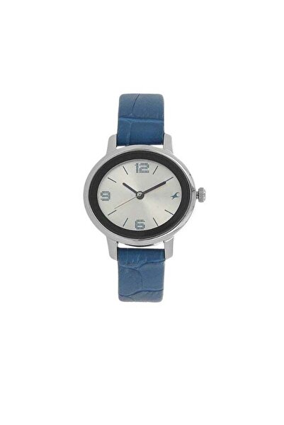 FASTRACK 6107SL01 Women's Analog Watch - Silver Dial, Blue Leather Strap