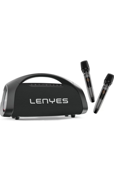 Lenyes مكبر صوت بلوتوث للحفلات S873 (أسود) - 400 واط، ميكروفونان لاسلكيان، بط...