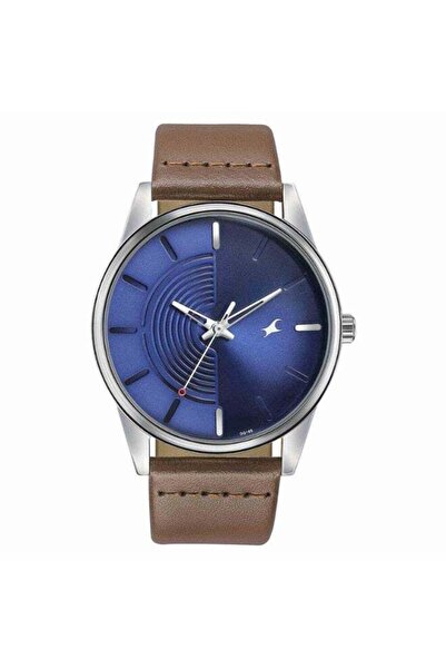 FASTRACK Stunners Men's Watch 3305SL01 - Blue Dial, Brown Leather Strap