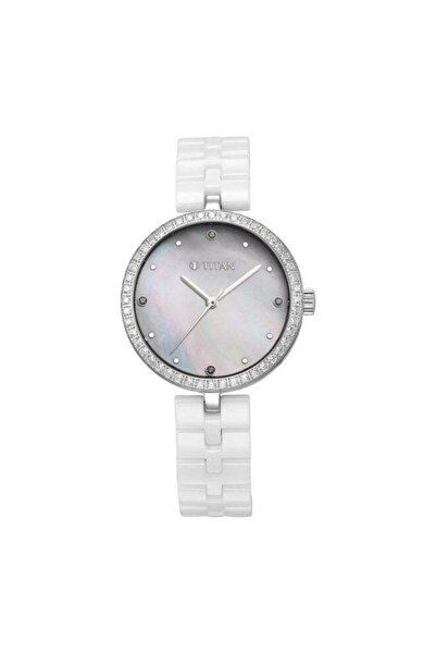 Titan Purple Ceramics Women's Watch 95215KC01 - Mother of Pearl Dial, White C...