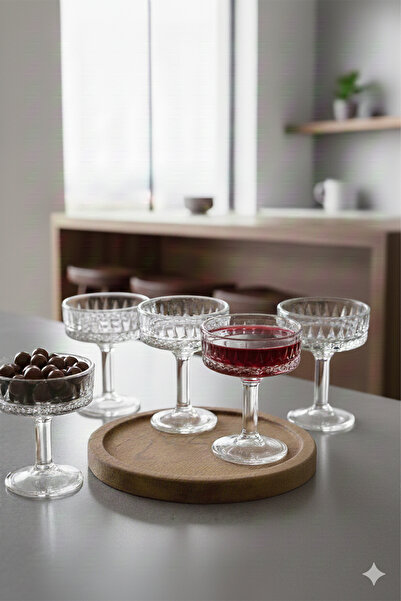 Home Lirena Footed Crystal Coffee Side Glasses Set of 6 Presentation Holder 55 ml