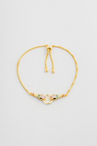 So CHIC... Medusa Efsanesi 18 Ayar Sarı Altın Kaplama Ayarlanabilir Gümüş Bileklik