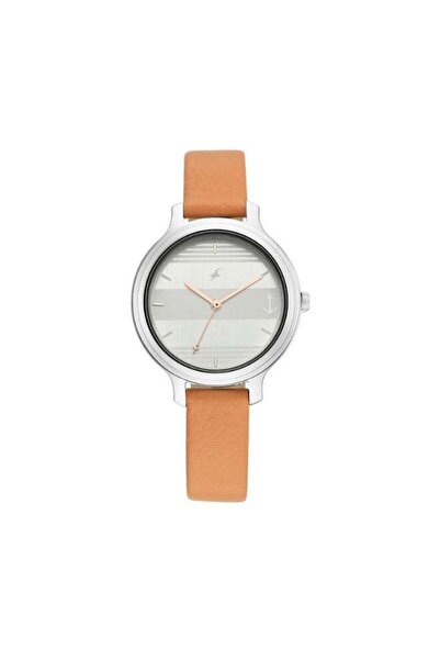 FASTRACK Tripster 6217SL01 Women's Analog Watch - White Dial, Light Brown Lea...