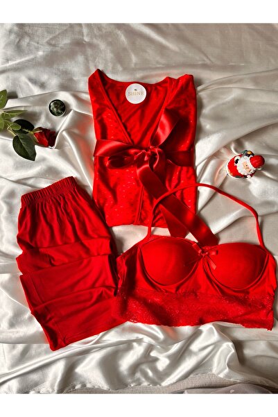 beshineunderwear Red Night Pajama Set
