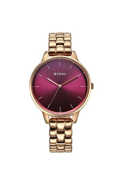 Titan Neo Women’s Watch 2648WM11 – Maroon/Red Dial, Rose-Gold Strap