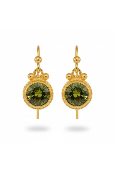 makeitbylove El Yapımı Peridot Doğal Taşlı Gümüş Küpe, 925 Ayar, Anlamlı Hediye
