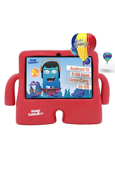 SMART TabbyBoo Kuby NOVA 64GB children's tablet, 8GB RAM, OctaCore, Android 15, with parental control, red