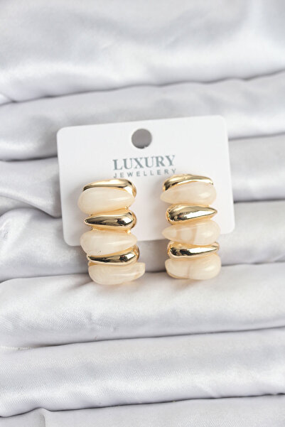 Lisinya Cream Color Brass Vintage Women's Earrings - Tygoo