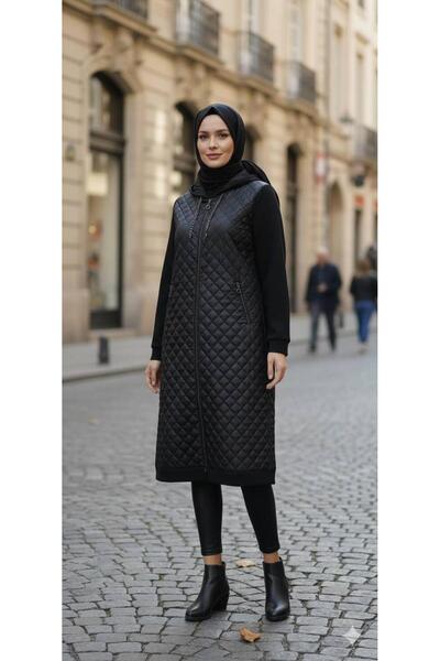 GenelTedarik BÜYÜK BEDEN Fermuarlı Kapitone Kap