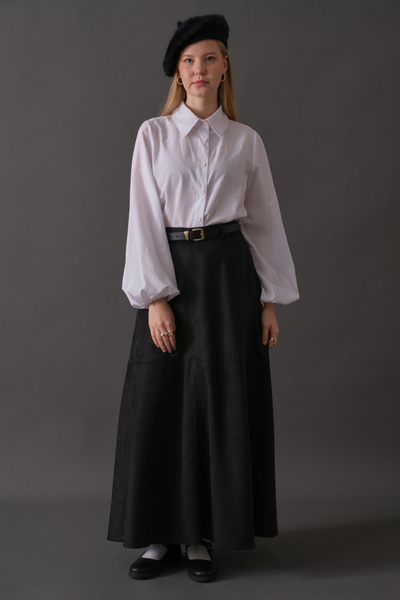 ZÜLAYS Parçalı Süet Etek Siyah