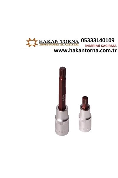 HakanTorna Arm 1/2 M18 Long and Short Socket Star Socket Set Spline Bits 2 Pi...