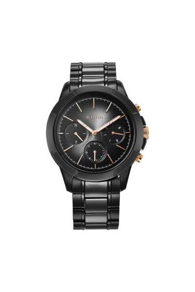 Titan Quartet Men's Watch 90090KD03 – Black Dial, Steel & Ceramic Strap