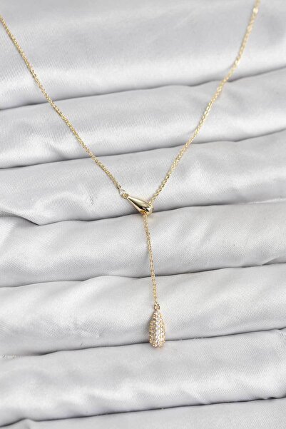 Lisinya Brass Gold Color Elevator Drop Model Women's Necklace - Tygoo