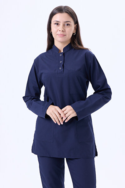3K Medikal İş Elbiseleri Lacivert Terikoton Tesettür Kadın Doktor ve Hemşire ...