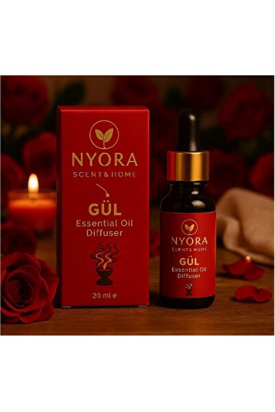 NYORA GÜL KOKULU 20 ML ESSENTİAL BUHURDANLIK YAĞI PREMIUM SERİ DİFRUZÖR VE BU...