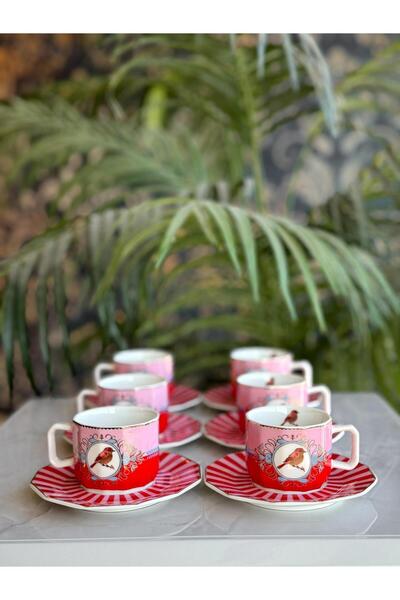 ROY KING Royking Pajaro 6'Lı Türk Kahvesi Fincan Takımı Yılbaşı Hediye New Year