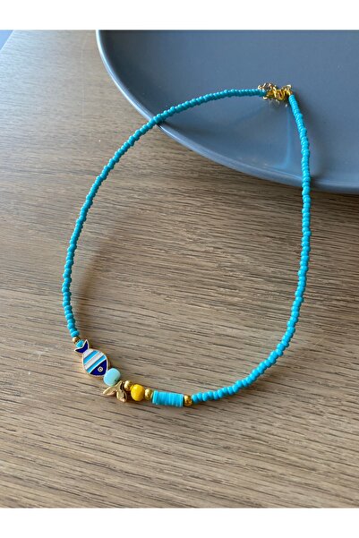 dela otantik Colorful Fish Figured Bead Necklace – Handmade Minimal Sea Bijou...