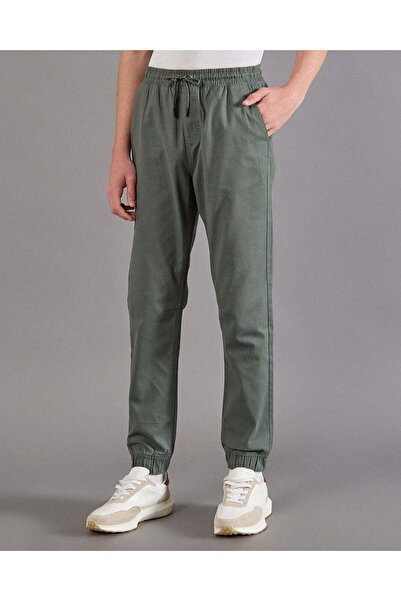REDTAG Senior Boys Green Basic Pull On Joggers