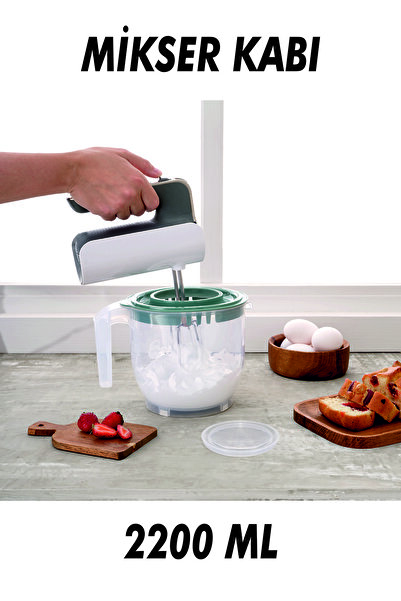 Ovio Ev&Yaşam 2200 ml Transparent Measuring Mixer Mixing Cup - Non-Splash Mix...
