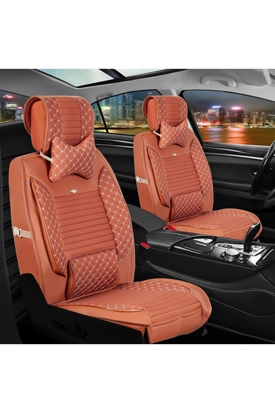 ASYASHOP Fiat Tempra Uyumlu Lüks Deri Oto Koltuk Kılıfı Ön/Arka 5Li Set (Aqua...