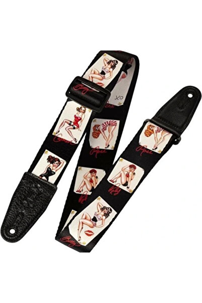 AyrStore Levy's Leathers 5 cm Polyester Gitar Askısı, Orijinal Sanatçı Tasarımlı