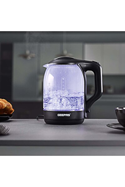 Geepas غلاية ماء جيباس 1.8 لتر 2200 واط GK9901 زجاج شفاف