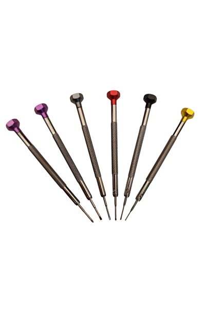 STAND MARKET Profesyonel Saat Tamir Tornavida Seti – 6’lı, Çelik Ağız ve Gövd...