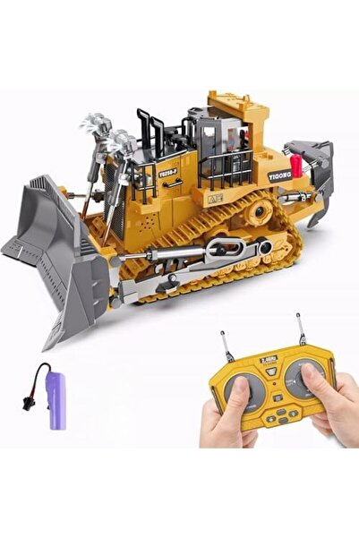 BRF BFSX 2.4GHz Uzaktan Kumandalı Işıklı Metal Alaşım Hareketli Kepçeli Paletli Buldozer İş Makinesi 11