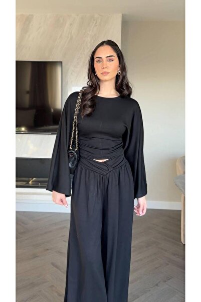 ALVOR Set bluză și pantaloni modal cu mâneci liliac