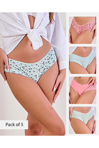 REDTAG Women Assorted Bikini Brief Set (Pack of 5)