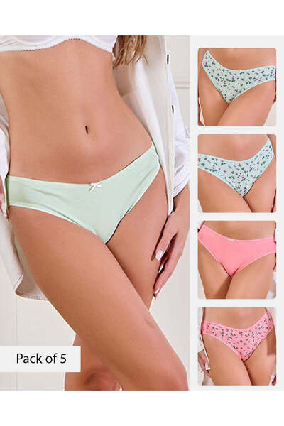 REDTAG مجموعة بيكيني نسائية متنوعة (عبوة من 5 قطع)