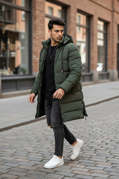 dehaine Men's long jacket, with side zippers, A72