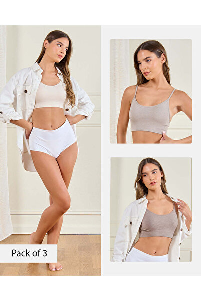 REDTAG Women Assorted Melange Comfort Bra Set (Pack of 3)