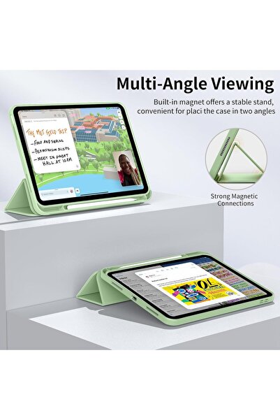 vienod Husa de protectie pentru iPad (A16) 11 generatie de 11 inch 2025, husa pentru iPad 10 generatie de 10, 9 inch 2022, cu suport pentru stilou, husa inteligenta cu suport pliabil in trei, husa spate ultr