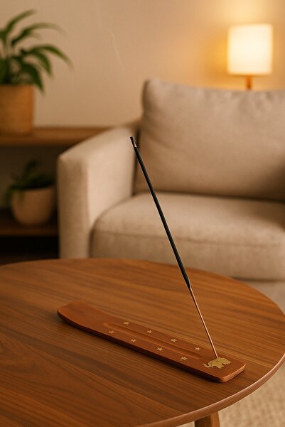 obrigado Ahşap Kayık Tütsülük | Buda Figürlü Meditasyon Dekoru