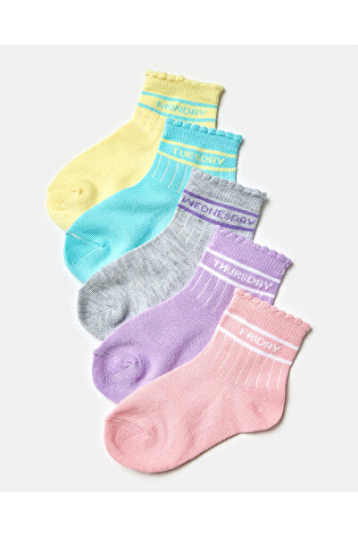 REDTAG جوارب بناتي متنوعة عالية الكاحل بحافة مزخرفة