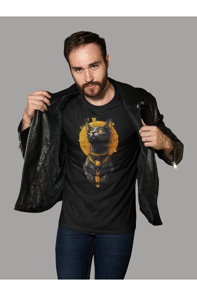 ceolmhor Bisiklet Yaka %100 Pamuk Mitolojik Figürlü Tişört –